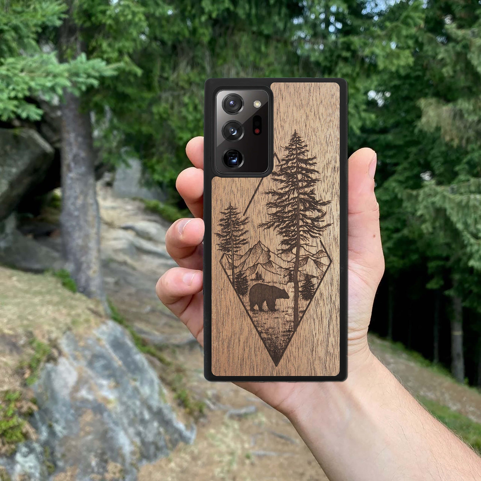 Wood Galaxy Note 20 Ultra Case Woodland Bear