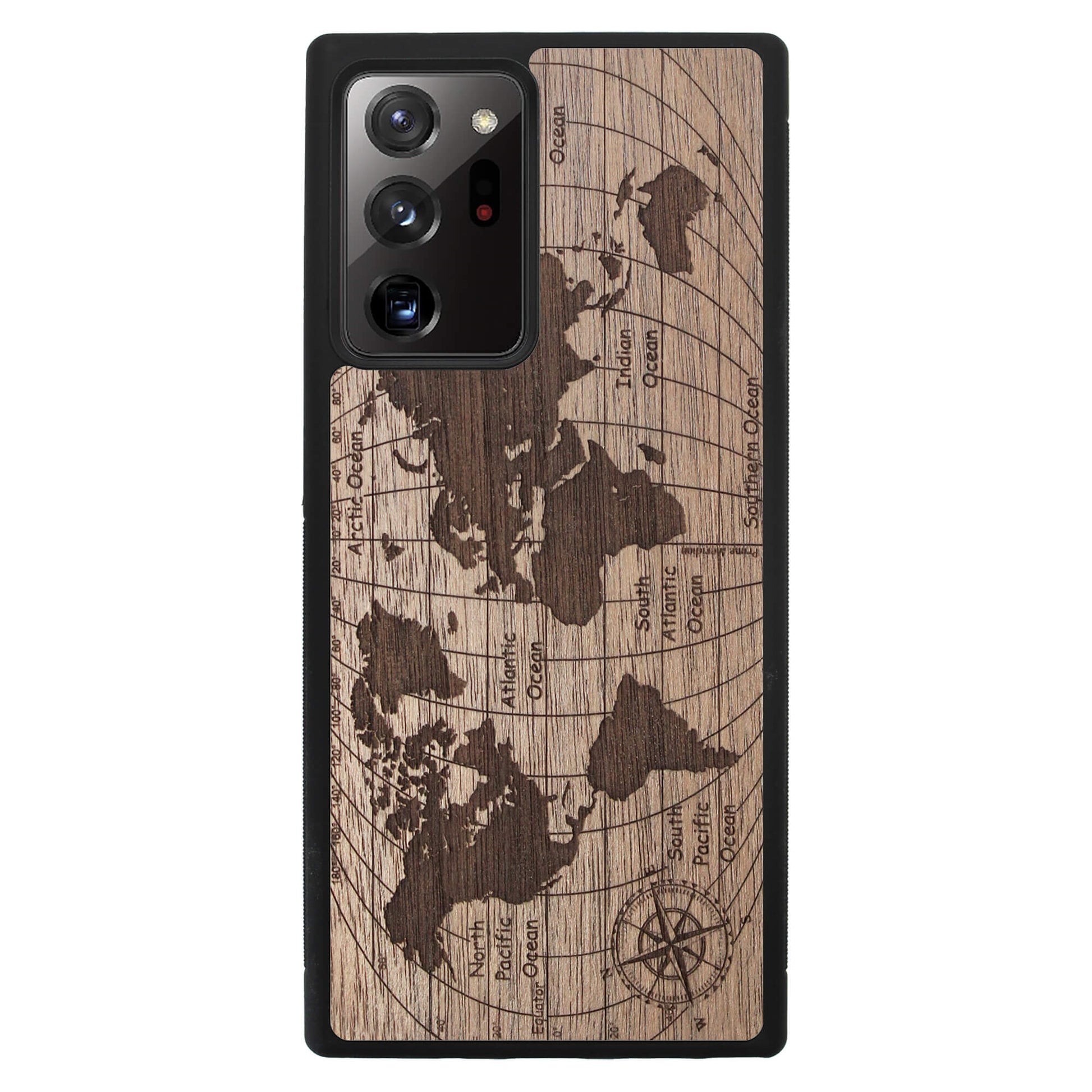 Wooden Case for Samsung Galaxy Note 20 Ultra World Map