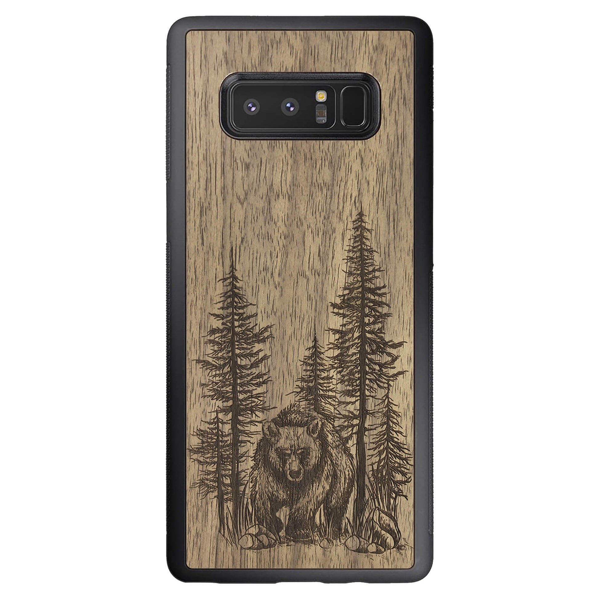 Wooden Case for Samsung Galaxy Note 8 Bear Forest