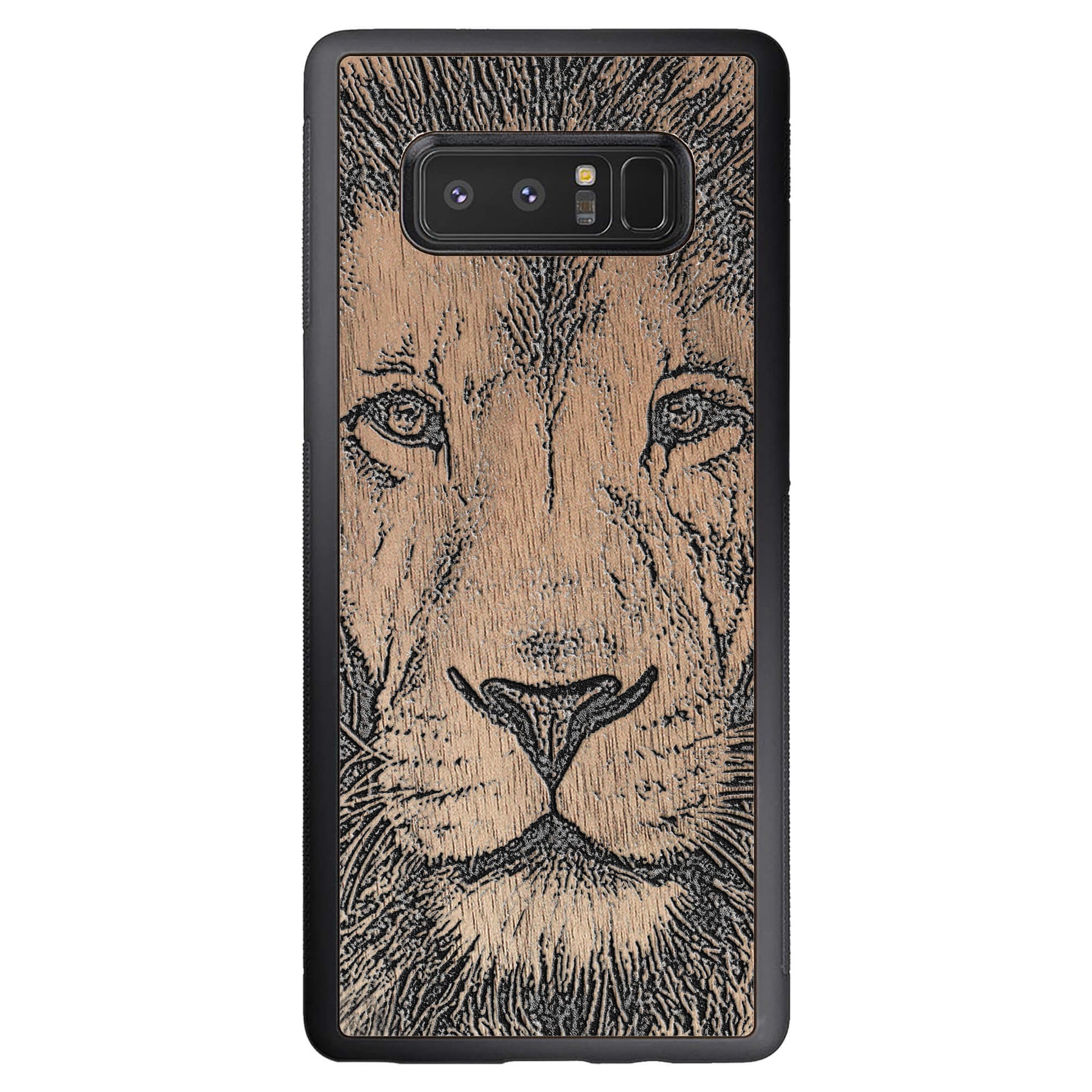 Wooden Case for Samsung Galaxy Note 8 Lion face