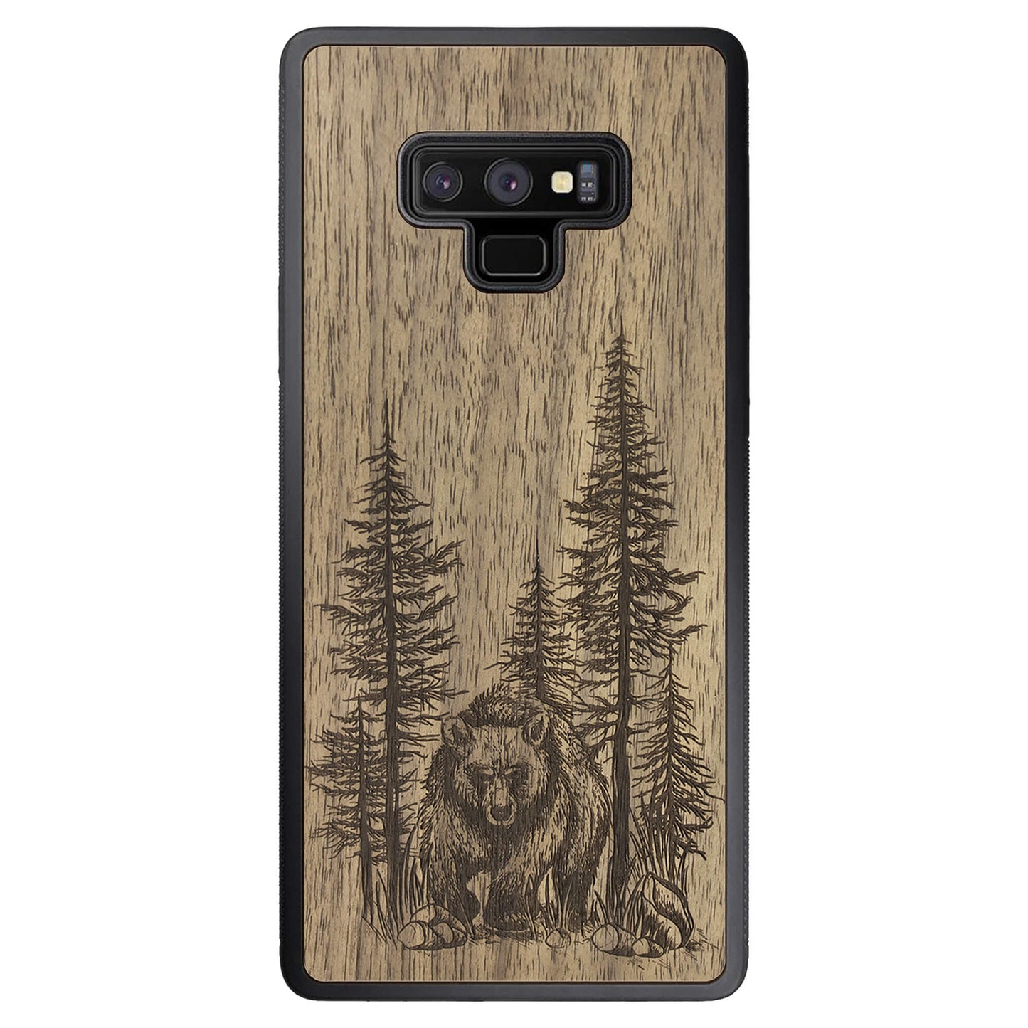 Wooden Case for Samsung Galaxy Note 9 Bear Forest