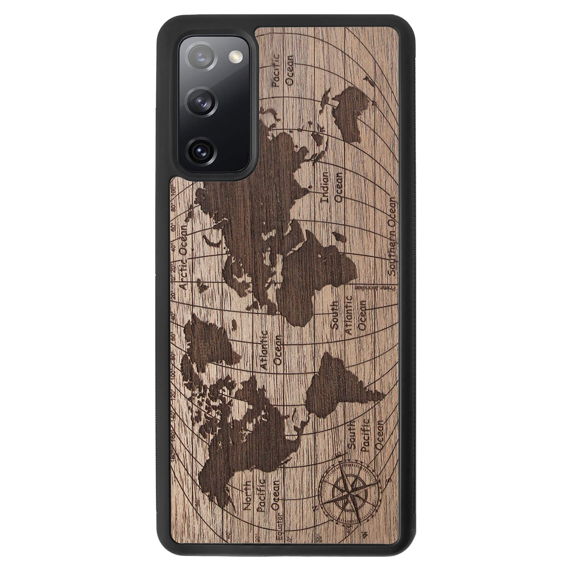 Wooden Case for Samsung Galaxy S20 FE World Map