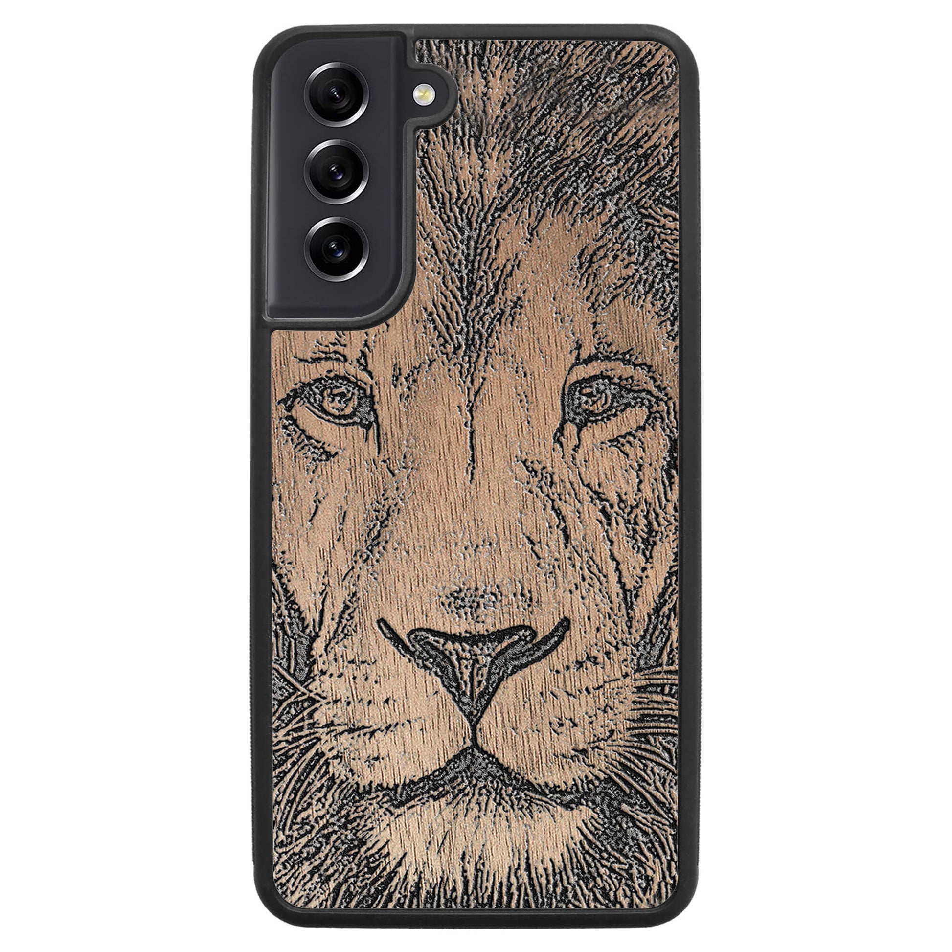 Wooden Case for Samsung Galaxy S21 FE Lion face