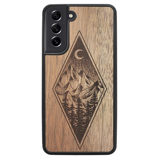 Wooden Case for Samsung Galaxy S21 FE Mountain Night