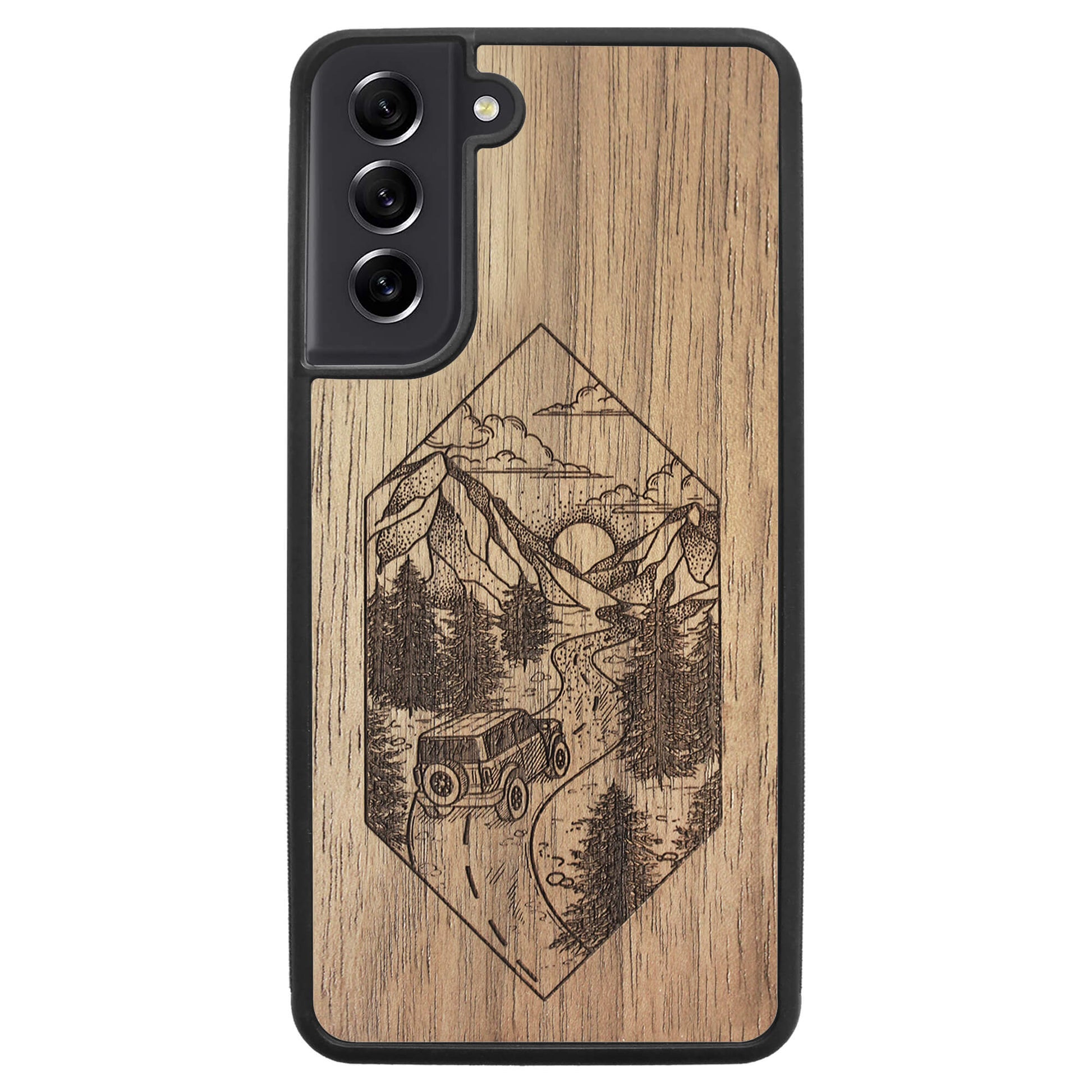Wooden Case for Samsung Galaxy S21 FE Mountain Road