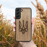 Wood Galaxy S9 Plus Case Ukrainian Trident Trizub