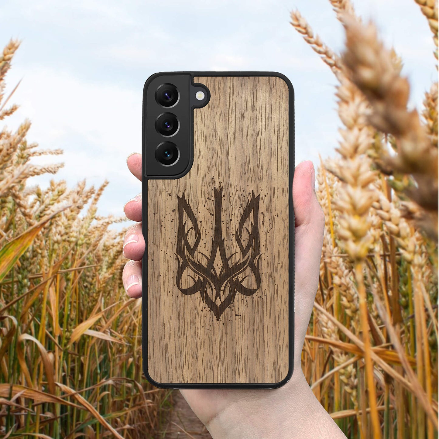 Wood Galaxy S9 Case Ukrainian Trident Trizub