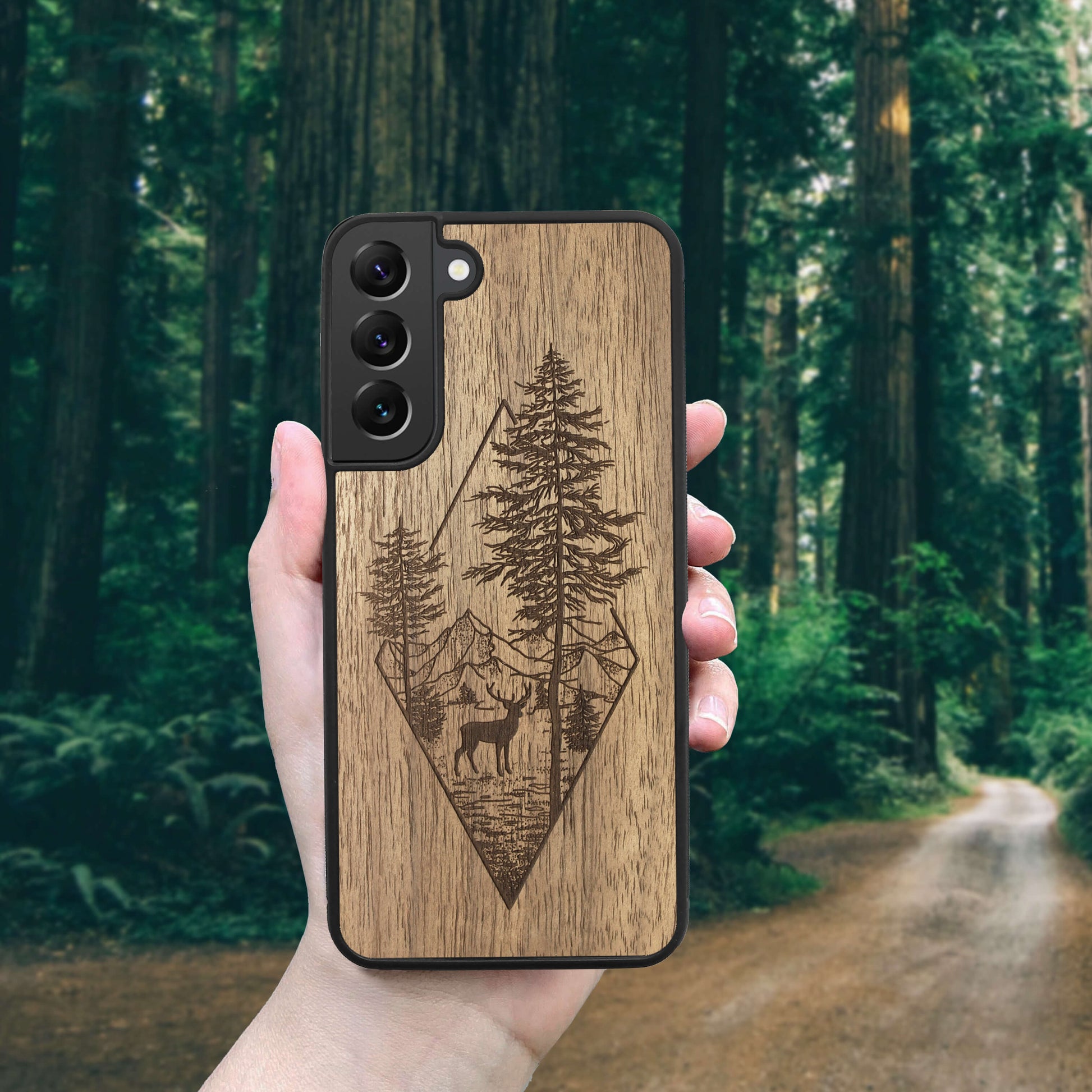 Wood Galaxy S21 Case Deer Woodland
