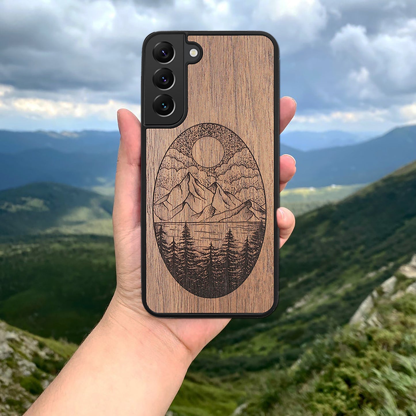 Wood Galaxy S22 Ultra Case Landscape