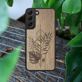 Wood Galaxy S22 Case Monstera