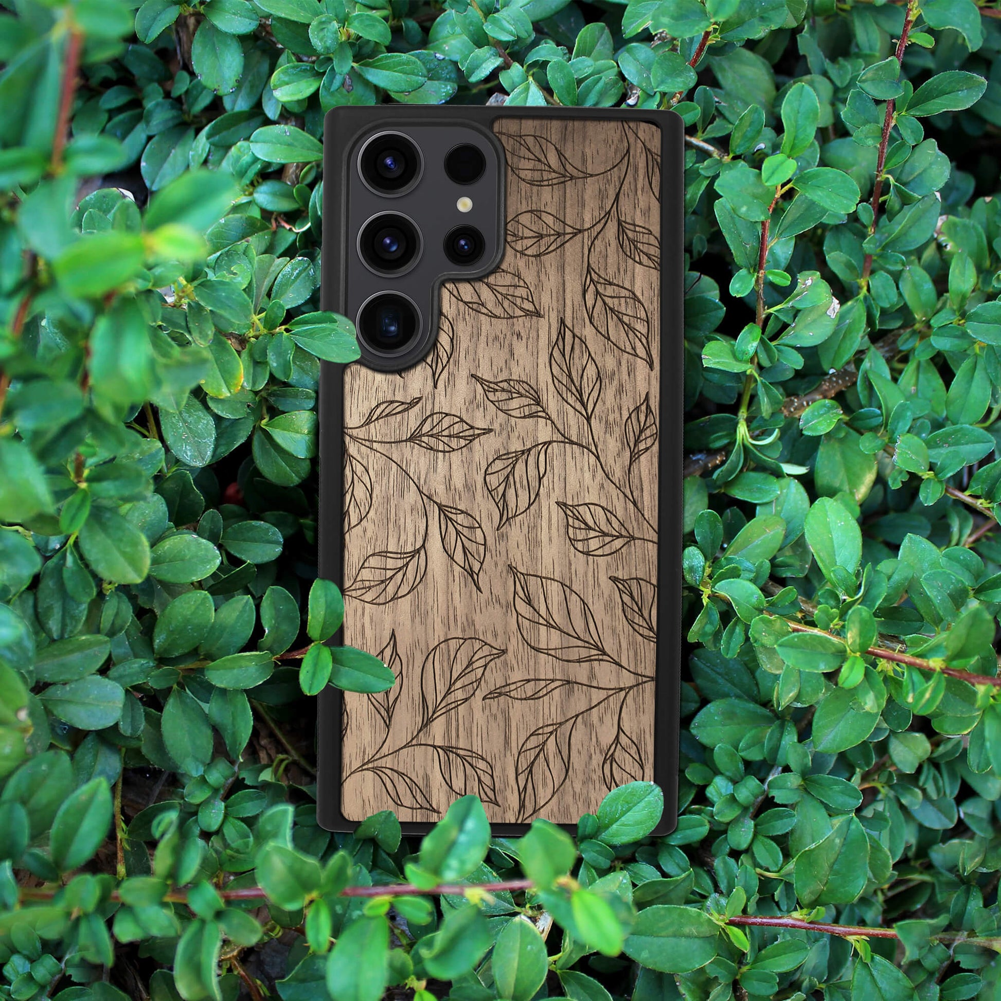 Wood Galaxy S23 Plus Case Botanical Leaves