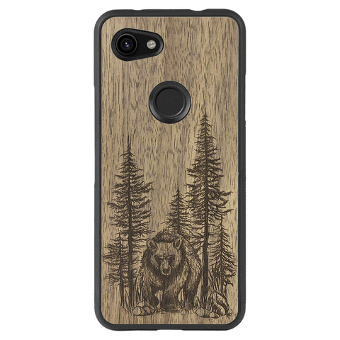 Wooden Case for Google Pixel 3A Bear Forest