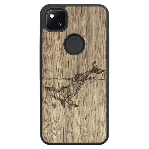 Wooden Case for Google Pixel 4A Whale