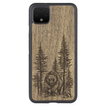 Wooden Case for Google Pixel 4 XL Bear Forest