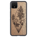 Wooden Case for Google Pixel 4 XL Woodland Bear