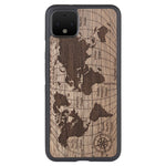 Wooden Case for Google Pixel 4 XL World Map