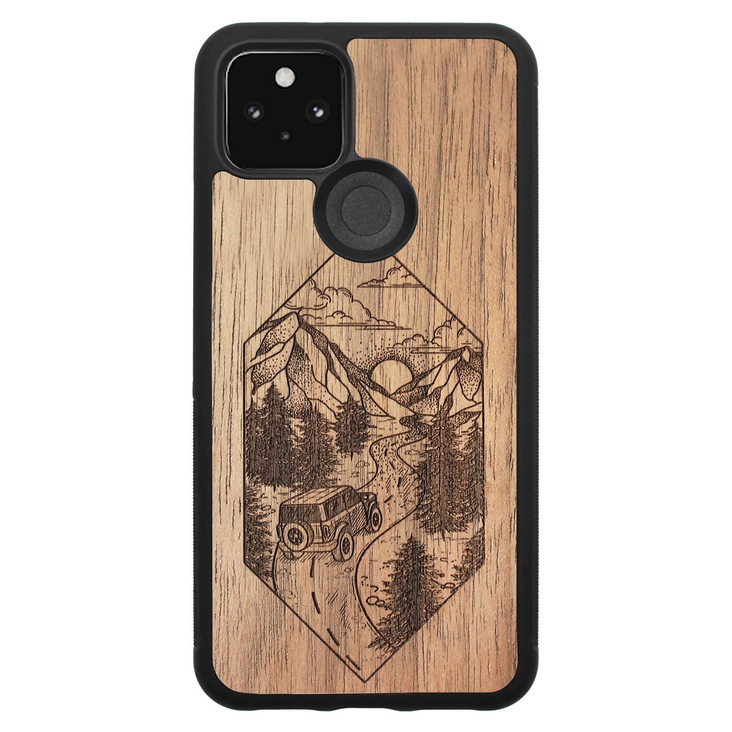 Wooden Case for Google Pixel 5 Mountain Road