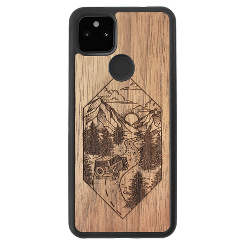 Wooden Case for Google Pixel 5A 5G Mountain Road