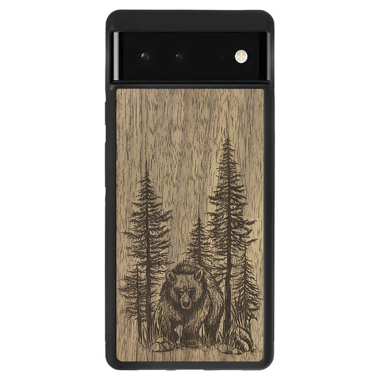 Wooden Case for Google Pixel 6 Bear Forest