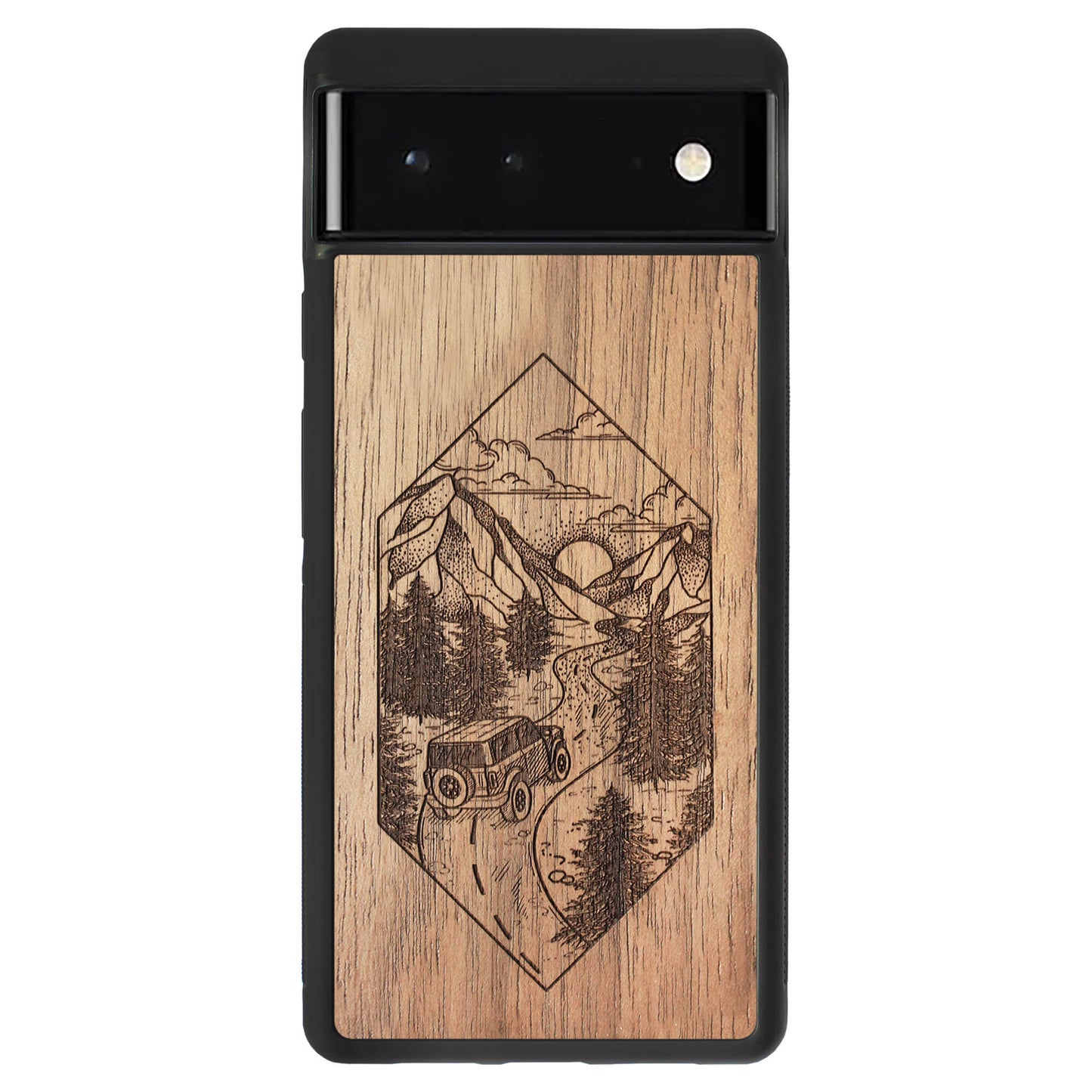 Wooden Case for Google Pixel 6 Mountain Road