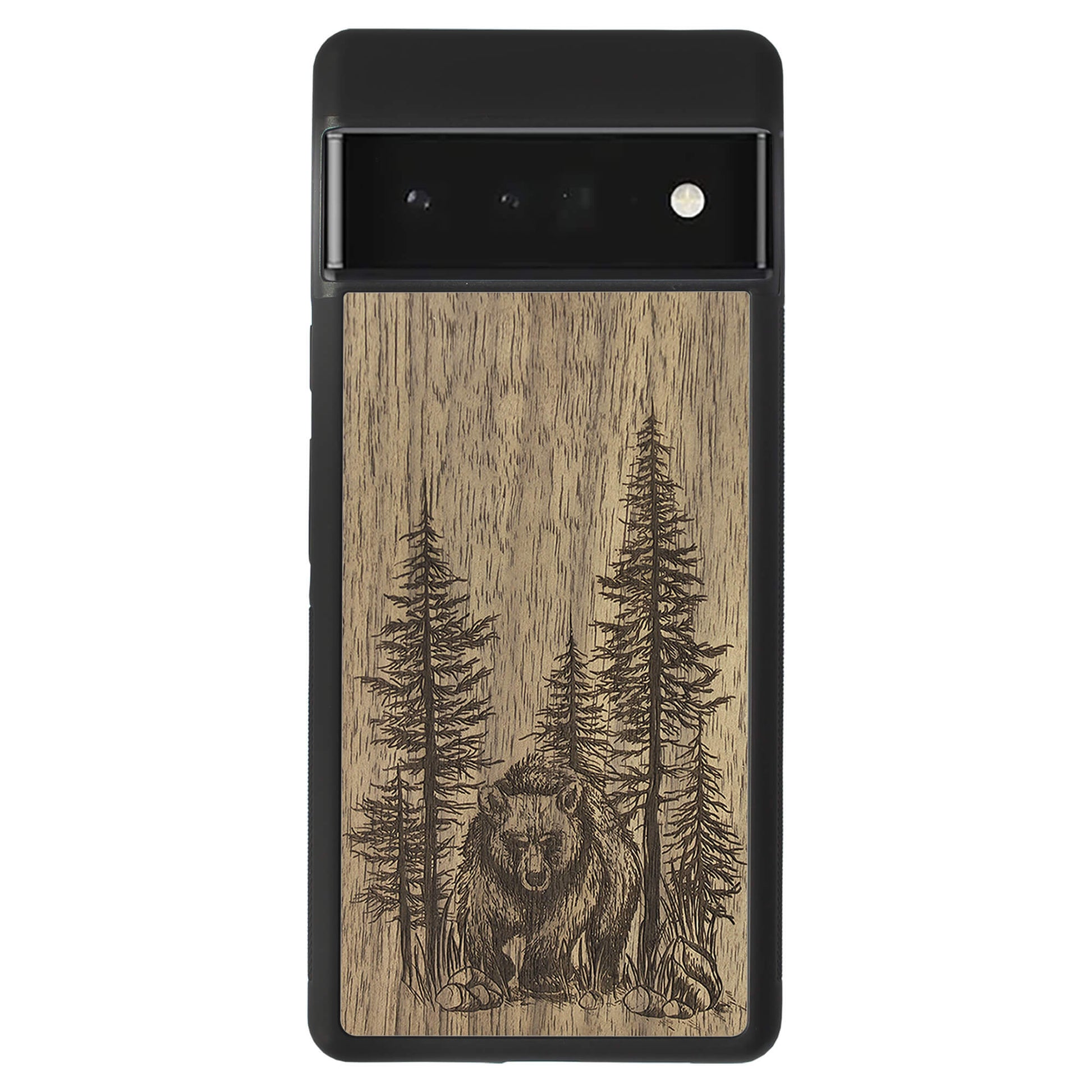 Wooden Case for Google Pixel 6 Pro Bear Forest