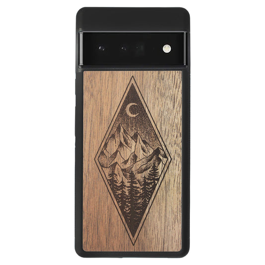 Wooden Case for Google Pixel 6 Pro Mountain Night