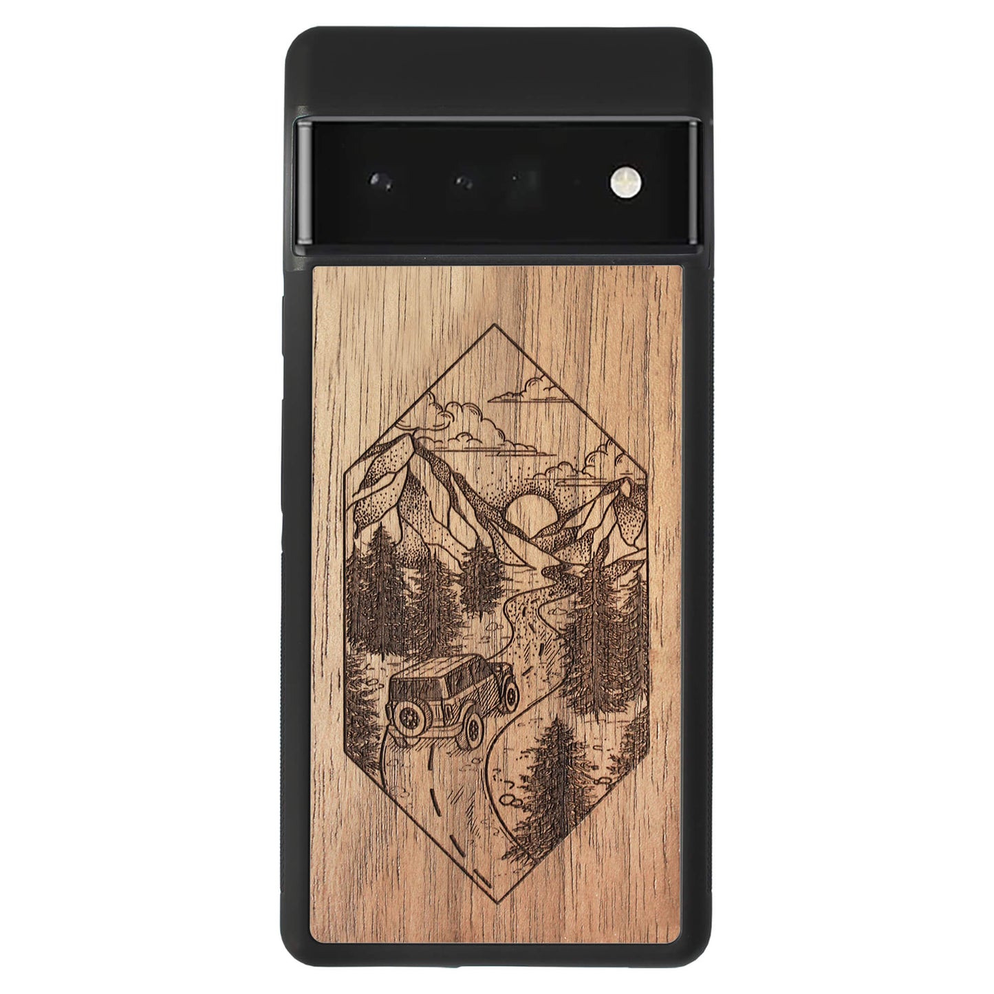 Wooden Case for Google Pixel 6 Pro Mountain Road