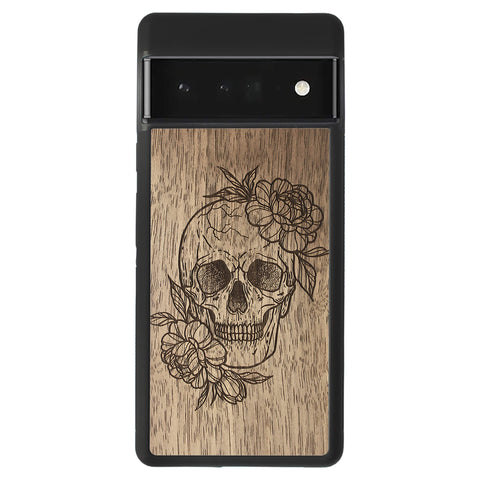 Wooden Case for Google Pixel 6 Pro Skull