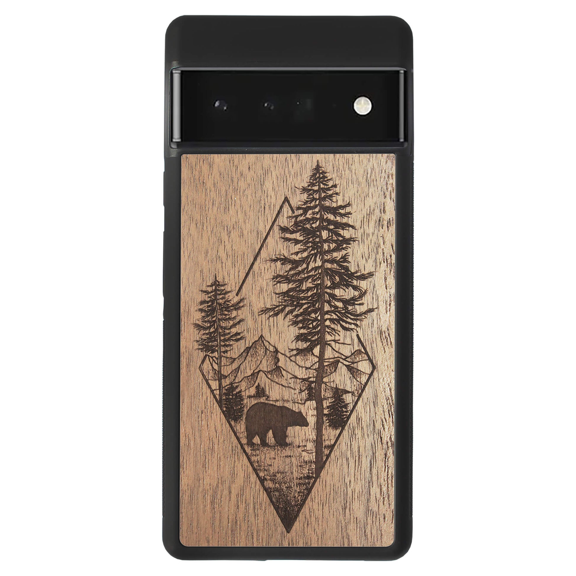 Wooden Case for Google Pixel 6 Pro Woodland Bear