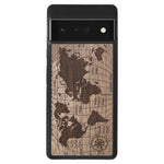 Wooden Case for Google Pixel 6 Pro World Map
