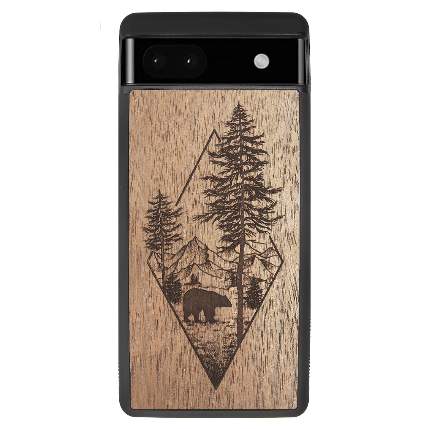 Wooden Case for Google Pixel 6A Woodland Bear