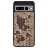 Wooden Case for Google Pixel 7 Pro World Map