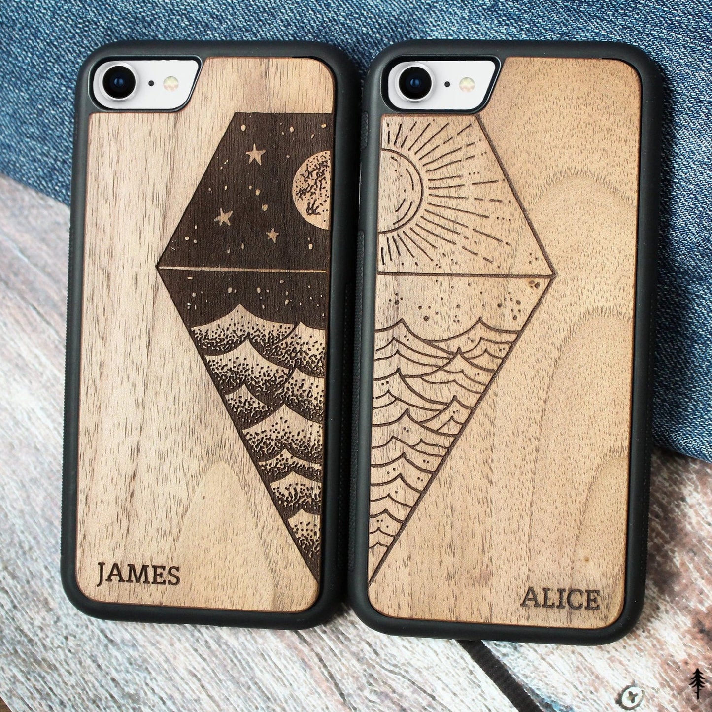 Sea - Wooden Pair iPhone Case