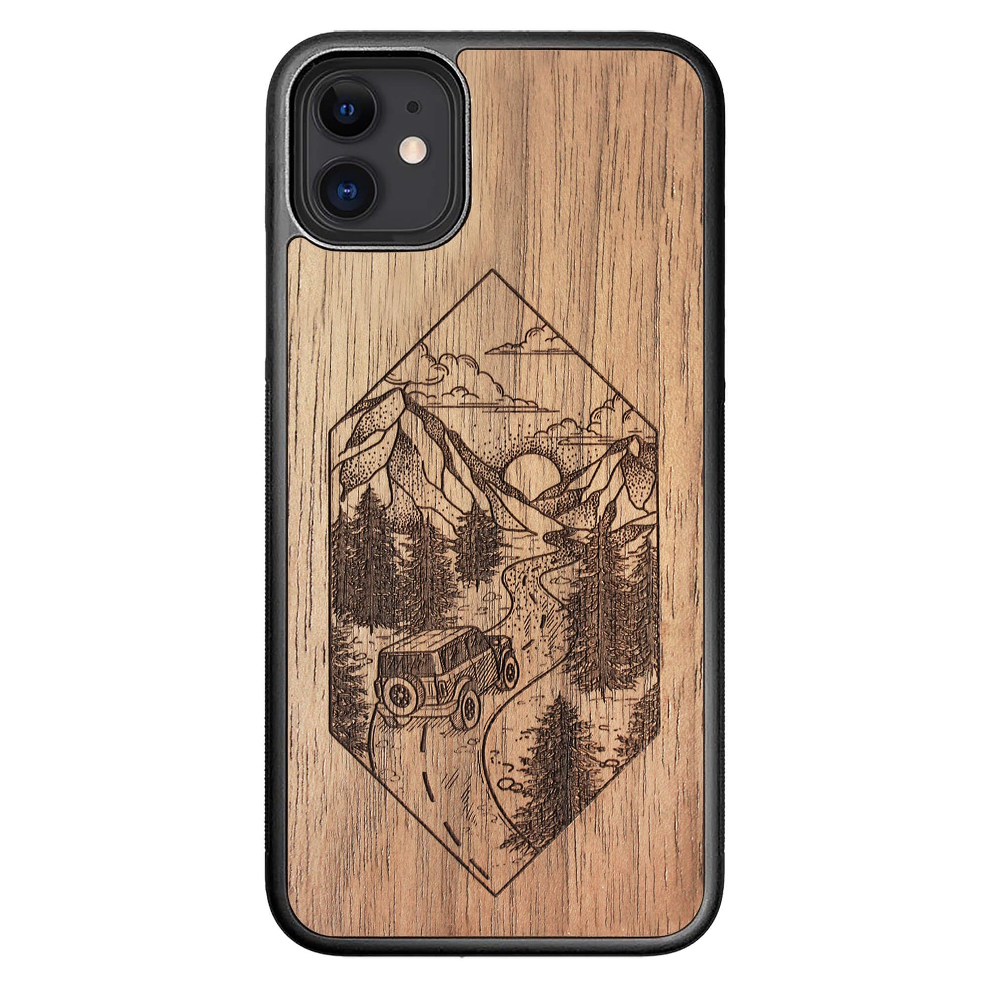 Wooden Case for iPhone 11 Mountain Road