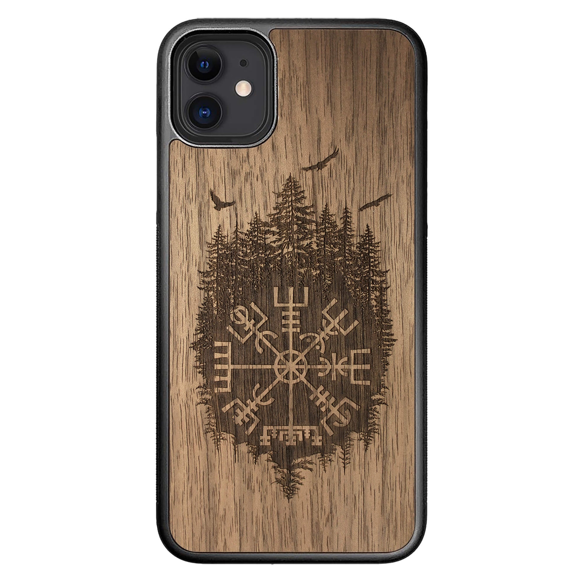 Wooden Case for iPhone 11 Viking Compass Vegvisir