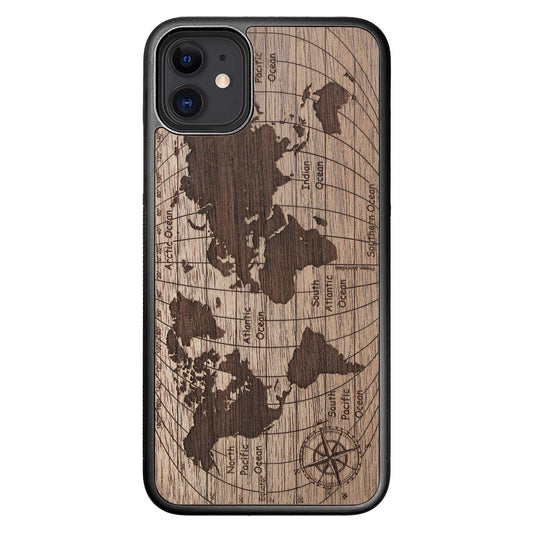 Wooden Case for iPhone 11 World Map