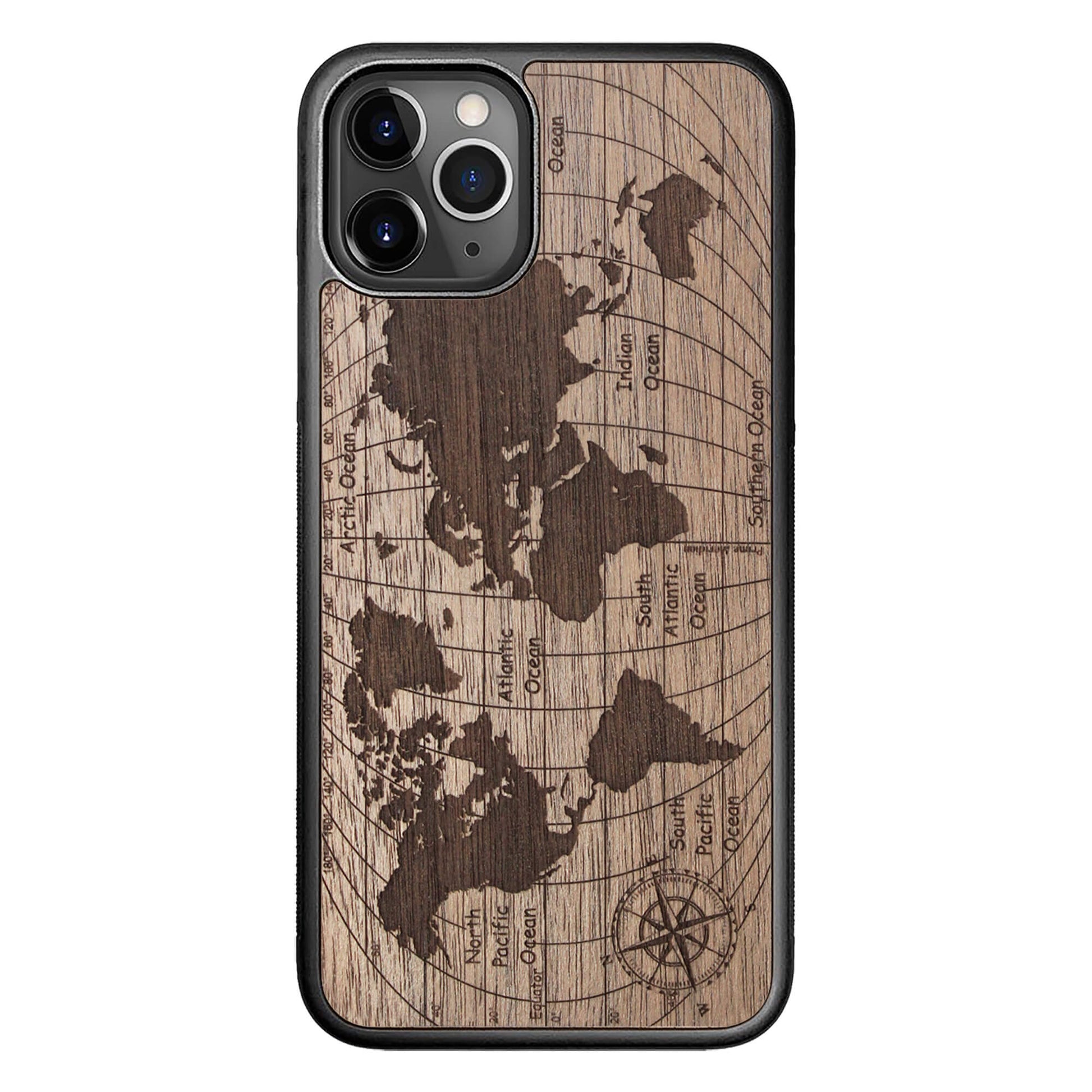 Wooden Case for iPhone 11 Pro World Map