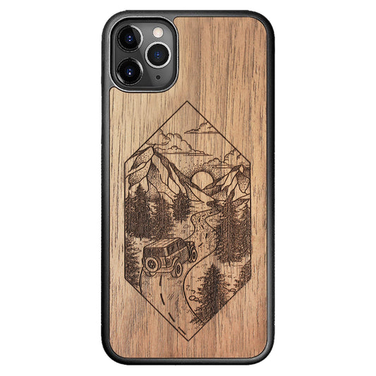 Wooden Case for iPhone 11 Pro Max Mountain Road