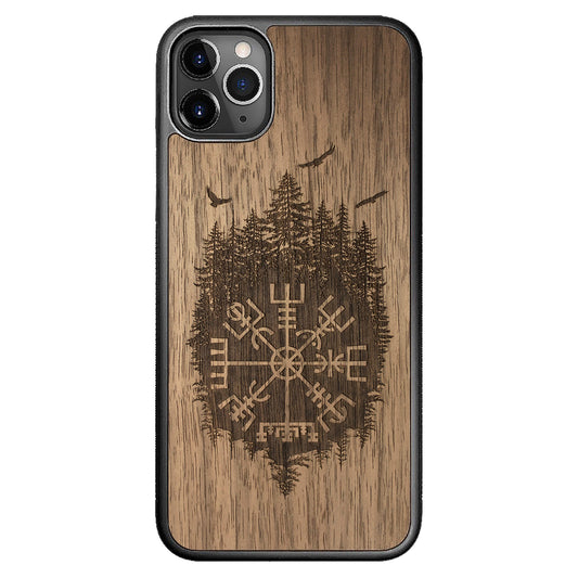 Wooden Case for iPhone 11 Pro Max Viking Compass Vegvisir