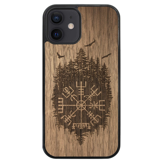 Wooden Case for iPhone 12 Viking Compass Vegvisir