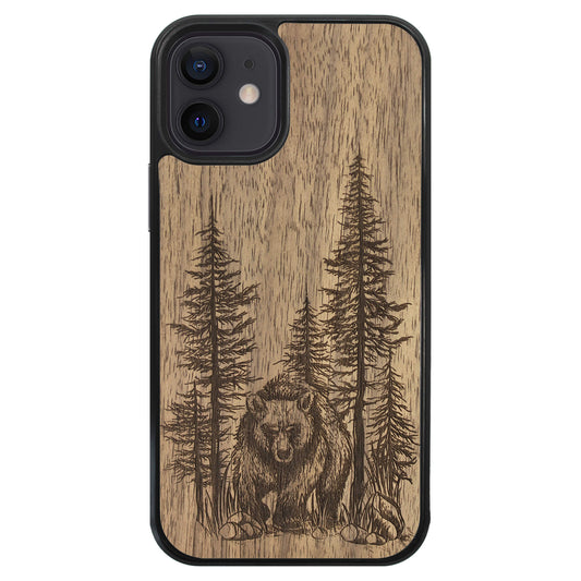 Wooden Case for iPhone 12 Mini Bear Forest