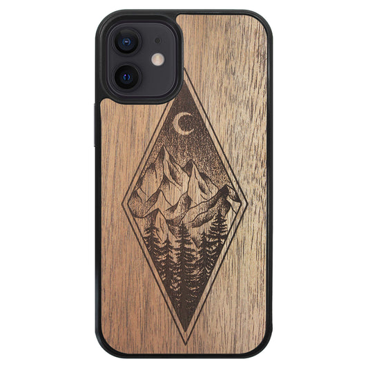 Wooden Case for iPhone 12 Mini Mountain Night