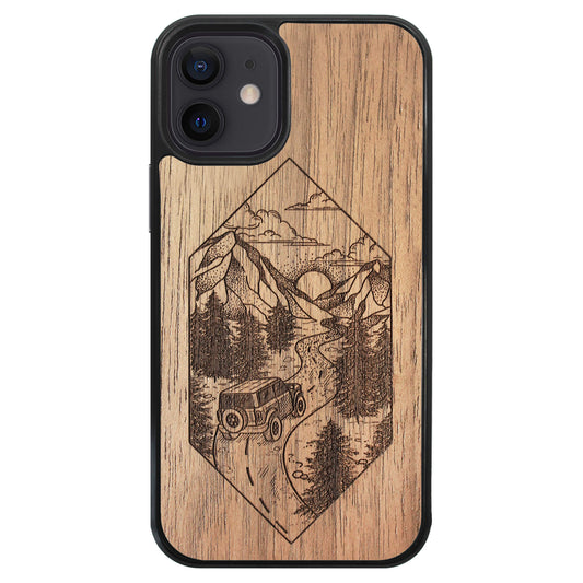 Wooden Case for iPhone 12 Mini Mountain Road