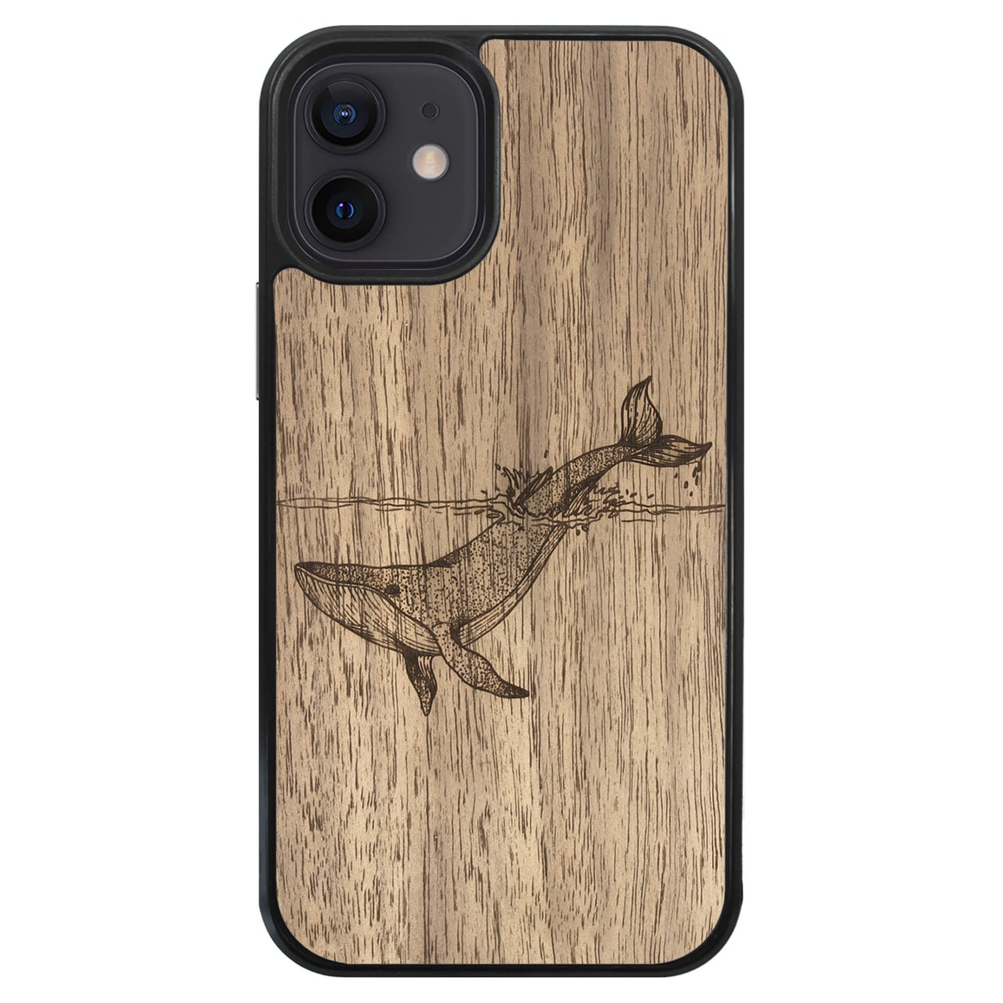 Wooden Case for iPhone 12 Mini Whale