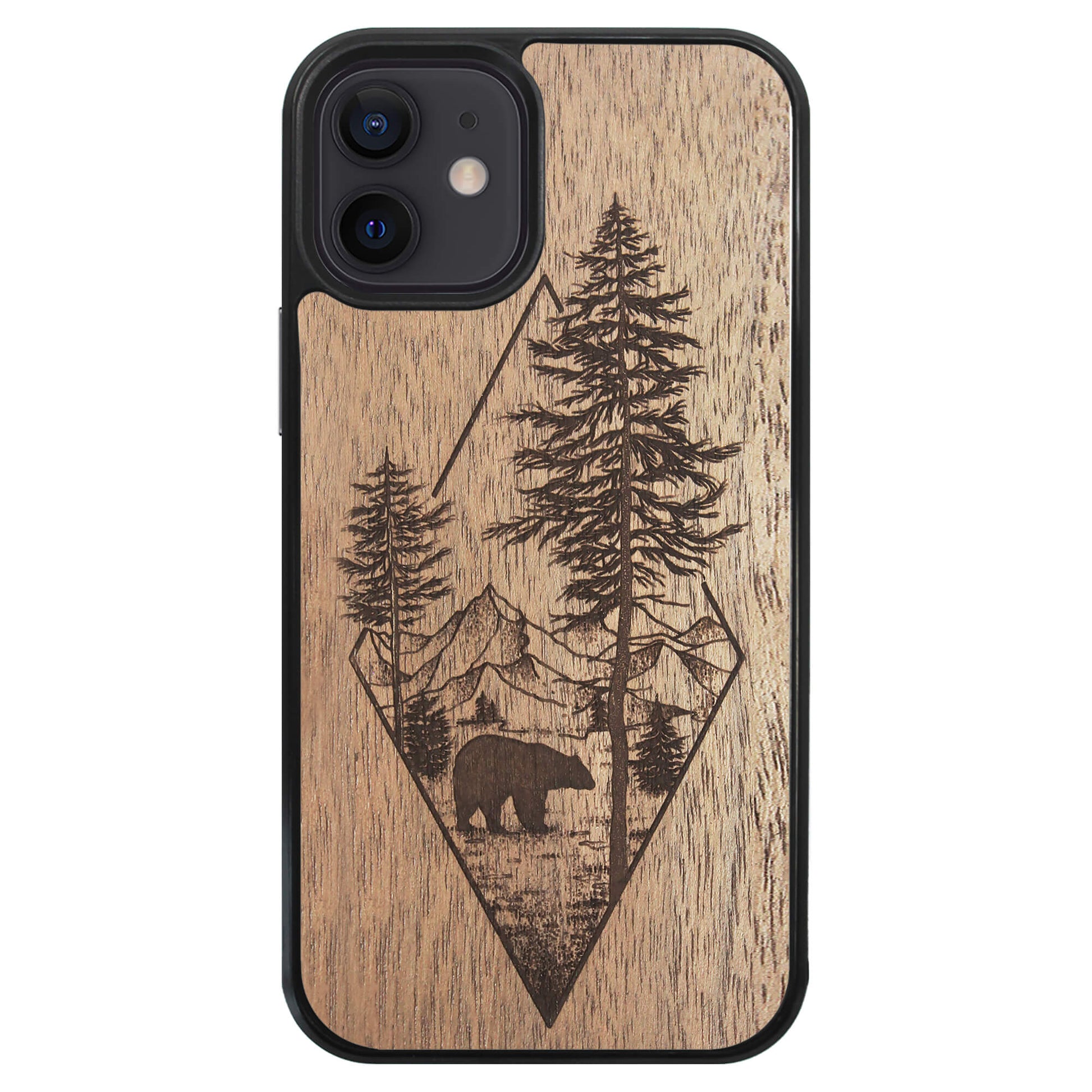 Wooden Case for iPhone 12 Mini Woodland Bear