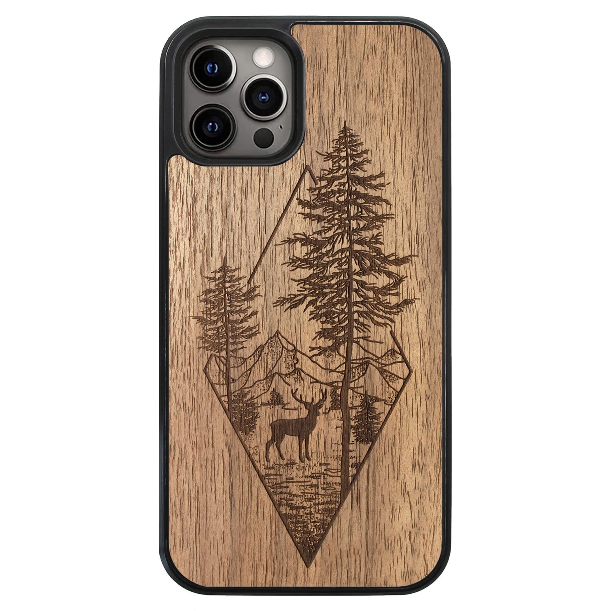 Wooden Case for iPhone 12 Pro Deer Woodland
