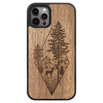 Wooden Case for iPhone 12 Pro Deer Woodland