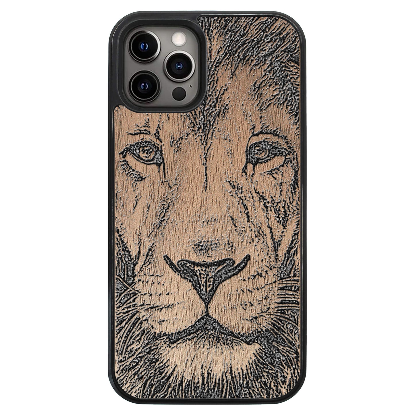Wooden Case for iPhone 12 Pro Lion face