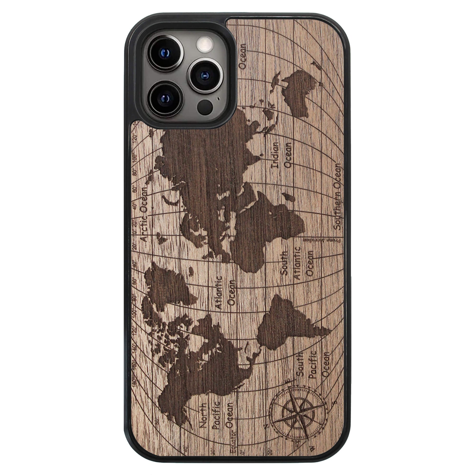 Wooden Case for iPhone 12 Pro World Map