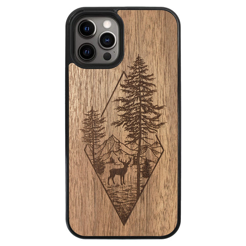 Wooden Case for iPhone 12 Pro Max Deer Woodland